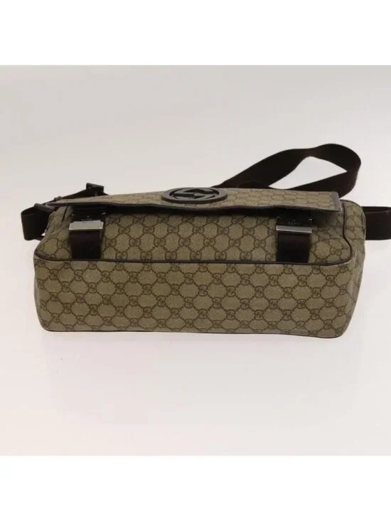 Authentic GUCCI GG Supreme Shoulder Bag PVC Beige Silver 223661 - Picture 12 of 16